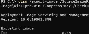 dism: export wim image from esd