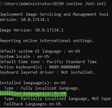 check installed windows language and lip