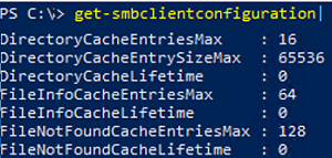 powershell get-smbclientconfiguration cachelifetime