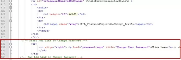 add change password link to RDWA login.aspx