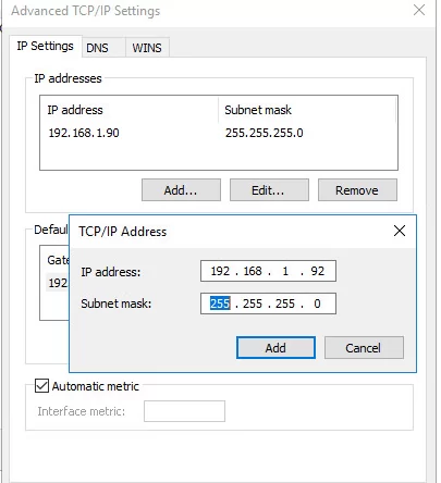 Assigning multiple IP addresses to single NIC in Windows 10