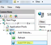 Create FTP site