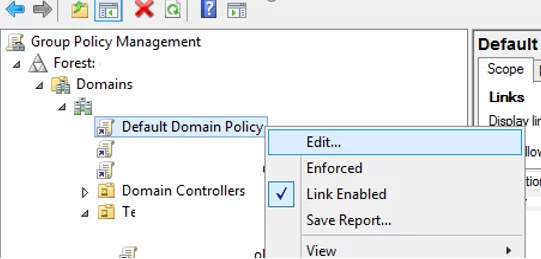 default domain policy - password settings