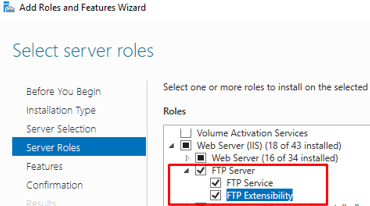 Install FTP Server role on Windows
