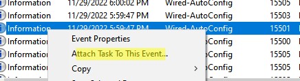 attach task to event in event viewer