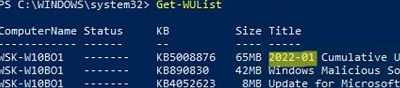powershell get-wulist - scan for windows updates