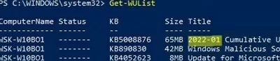 powershell get-wulist - scan for windows updates