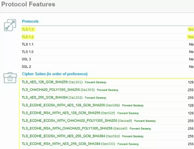 check ssl protocol version support by your browser