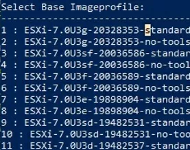 list available esxi images with powershell
