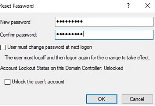 set new user password with aduc console