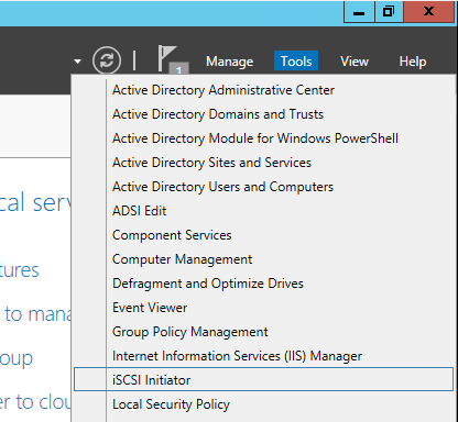 iSCSI Initiator console