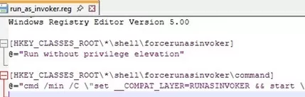 REG file: add runasinvoker option to the Explorer