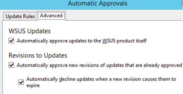 Automatically approve updates to wsus product
