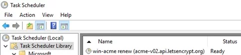 task in sheduler to renew Let’s Encrypt certificate - win-acme-renew 