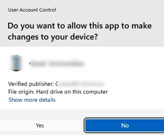 UAC prompt when run an app from a regular user