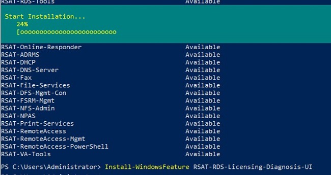 windows server 2022 and 2019: Install-WindowsFeature RSAT