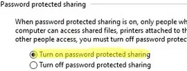 enable password protected share access on windows