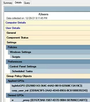 group policy result report