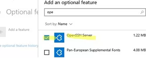 install openssh server on windows 10