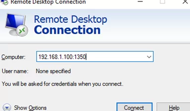mstsc connect to non-standart RDP port
