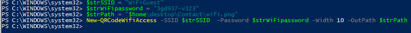 New-QRCodeWifiAccess - generate from powershell