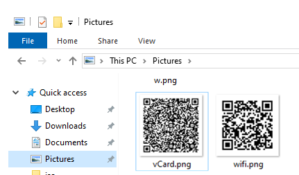 png files witr qr codes