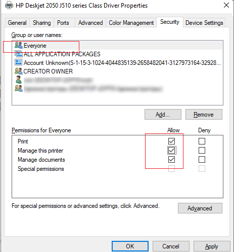printer permissions - allow everyone (guest) to print on a shared printer