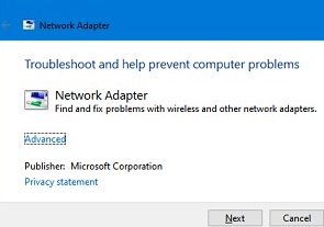 run network troubleshooter in windows
