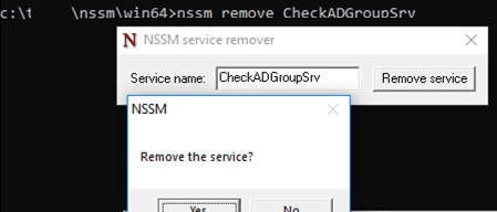nssm remove powershell service