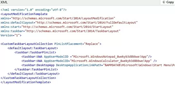pinned_apps.xml template file