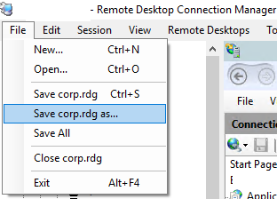 save rdp connection rdg file