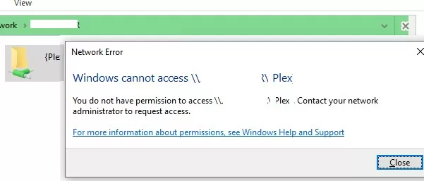 Windows cannot access share You do not have permissions to access 