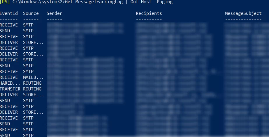 Get-MessageTrackingLog - powershell cmdlet to Search Message Tracking Logs by Sender or Recipient