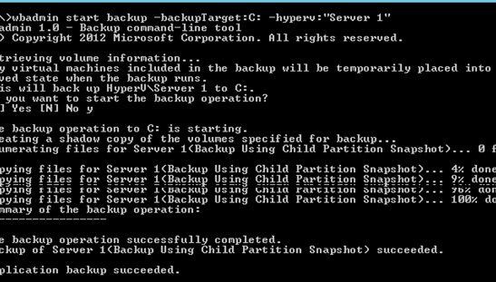 hyper-v backup from cli: wbadmin start backup backupTarget