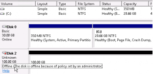 The Disk is Offline Because of Policy Set by an Administrator | Windows ...