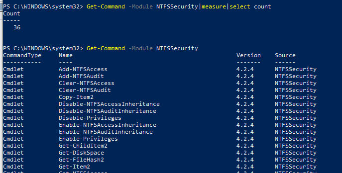 NTFSSecurity powershell module