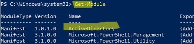 Check if ad is loaded in powershell module session