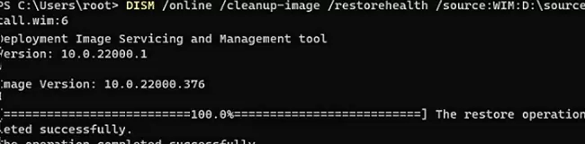 dism /clenup-image /restorehealth command in windows 11