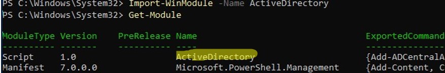 Import Active Directory in PowerShell Core 7.3 session (pwsh.exe)
