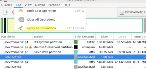 move partition in windows
