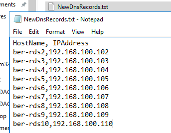 Adding Multiple DNS Records From .TXT/ .CSV File with PowerShell Script