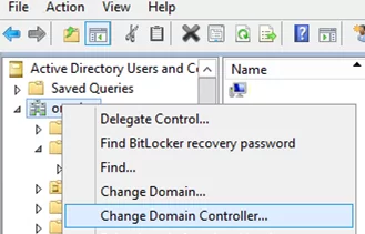 Change Domain Controller in AD mmc snap-in