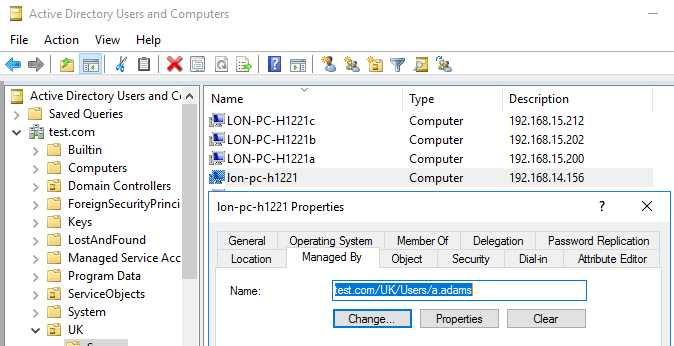 show IP address and currently logged username in the Active Directory computer properties