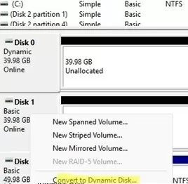 convert disks to dynamic