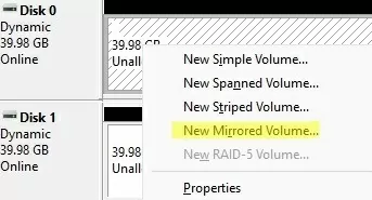 create mirrored volume