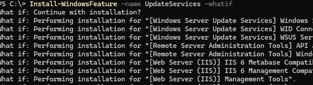 Install-WindowsFeature whatif - view role dependencies