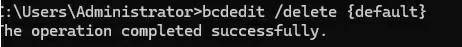bcdedit delete failed entry