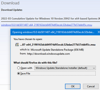 download latest cumulative update for windows 10 msu file