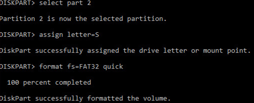 format efi partition fat32