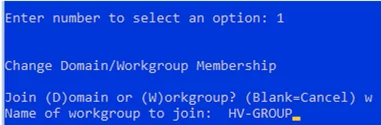 join hyper-v to domain or workgroup